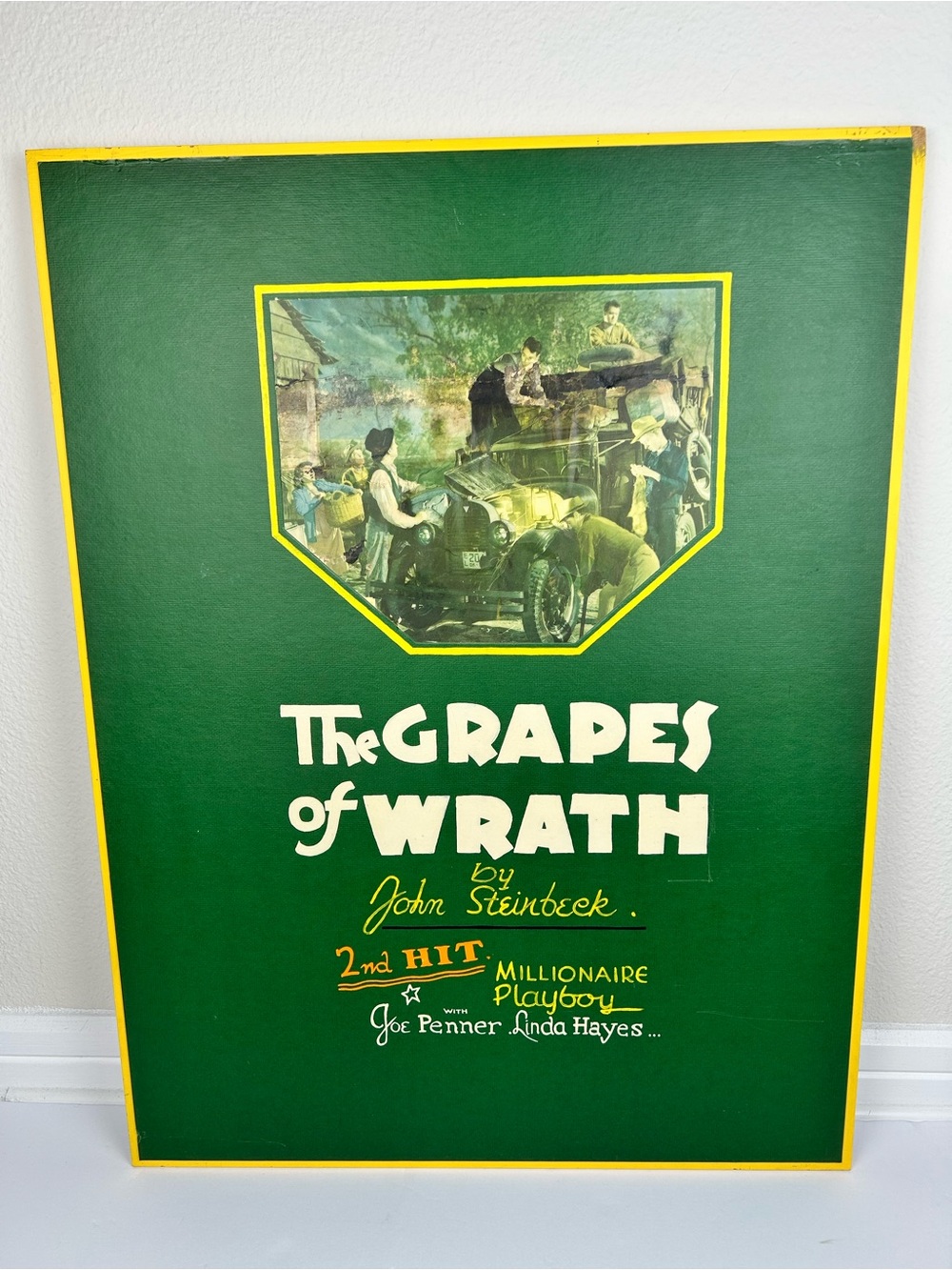 Vintage The Grapes of Wrath 1940 Movie Poster 21x28 Cinema Mounted Original